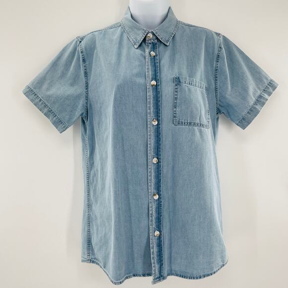 PacSun Modern Amusement Jean Short Sleeve Denim Chambray Unisex Shirt S - Picture 2 of 10